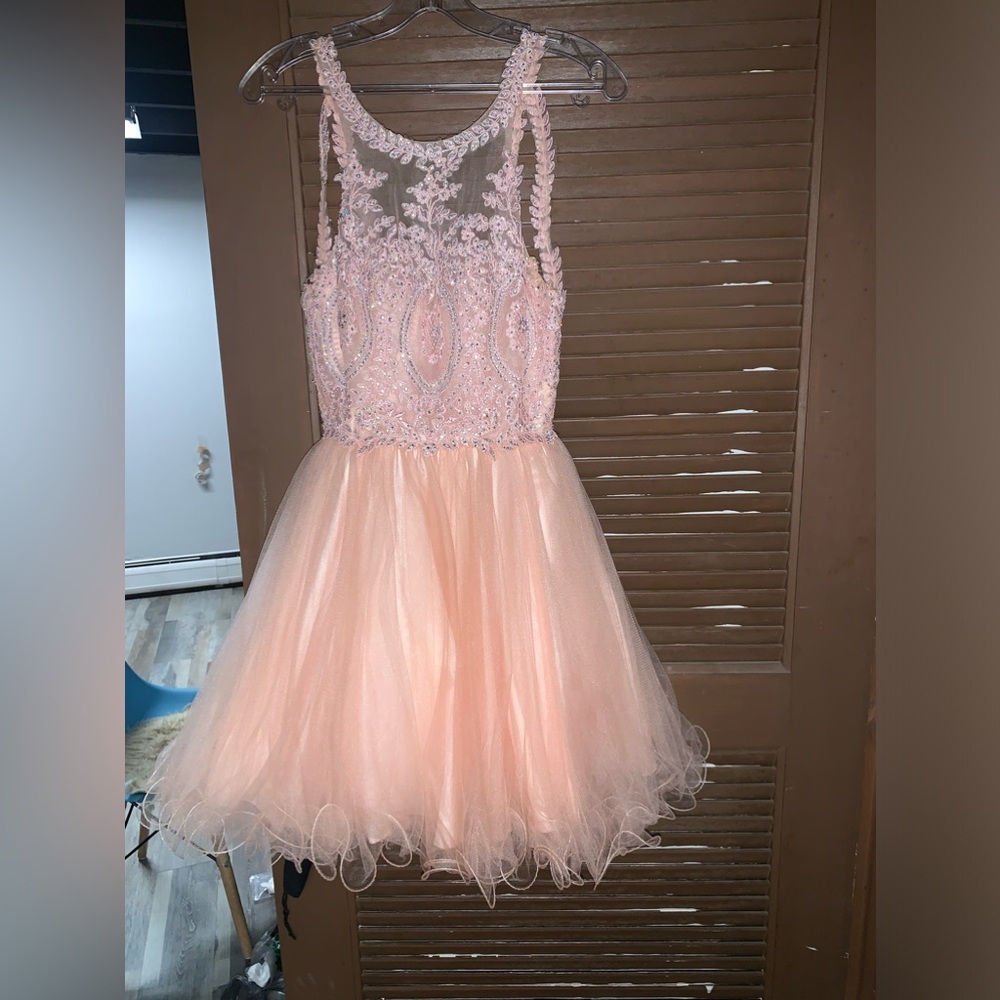 A beautiful light pink dress perfect for any formal occasion!